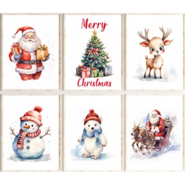 Generisch Dreamy Doodles® Poster Set of 6 Christmas Pictures High-Quality A4 Print without Frame Children's Pictures Children's Room Cute Festive Christmas Motifs