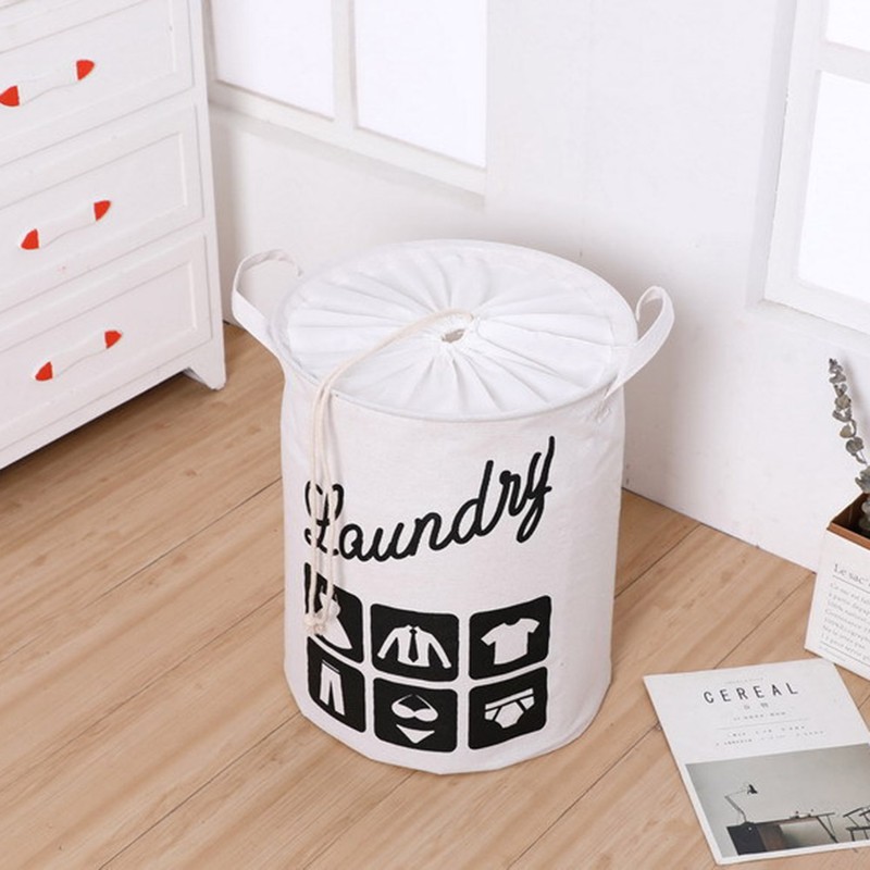 Foldable Fabric Laundry Basket Cotton Laundry Large Bag Collapsible Storage