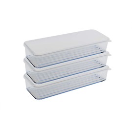 HAIM LIVING - Caja de plástico plana de silicona para cocina y nevera, contenedor transparente de almacenamiento de alimentos para cocina, nevera, congelador (5 x 600 ml)
