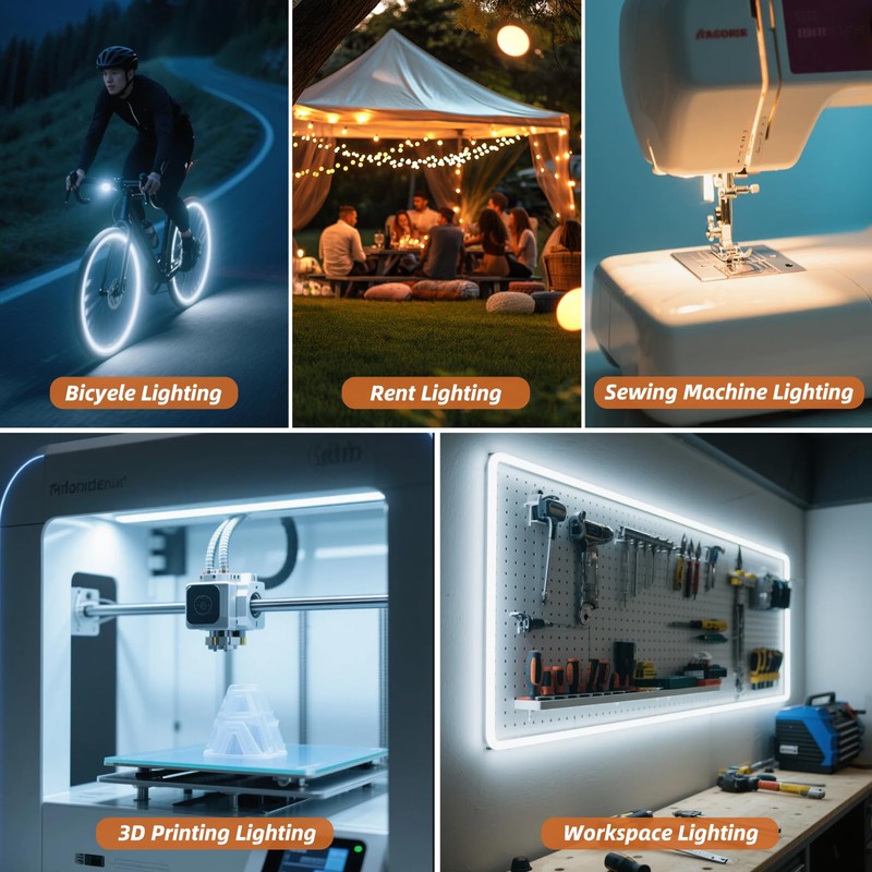 VLAGHPLE USB LED Strip Lights, Super Bright COB LED Strip