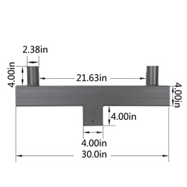 180 Degree Double Square Bullhorn Bracket for 2 Lights, Mounting Bracket With Square Pole,Double Tenons in 2 3/8 inch Slip Fitter Light, for Parking Lot Light and Outdoor lighting fixtures