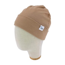 Sugarmelon Jersey Beanie Silky Satin Lined Hat Bonnet for Newborn Baby Boys Girls Toddler Infant Little Kids Beanies Caps(6M-3T,108 Rib-Camel)