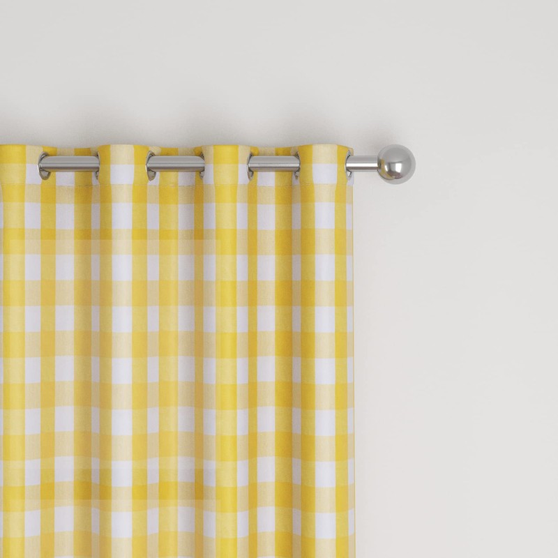 NATUS WEAVER Buffalo Check Curtains 54 inches Long Basement Yellow