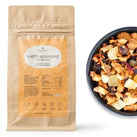 Prime Tea Happy Sunshine - Exquisite Fruit Tisane, Premium Organic Loose Leaf, Delicious Herbal Tea Mix, Natural & Vegan, Caffeine-Free, Perfect for Hot & Iced Tea Enjoyment - 8 Ounce