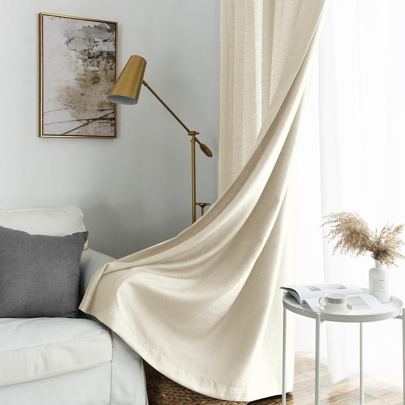 Melodieux 2 Panel Voile Sheer Curtains - Semi Sheer Privacy