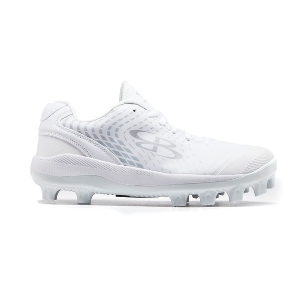 Boombah Men's Dart Pursuit Molded Cleat White/White/Arctic Gray - Size