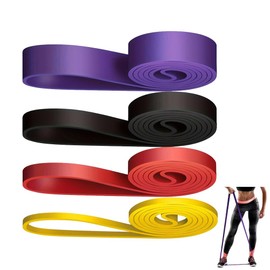 Training Tube Pull Up Assist Tube Training Strength Training Tube Fitness Resistance Band Training Band Assistant Stretch Band Elastic Band Pull-Up Suitable for Home Fitness 4 Levels Adjustment (Yellow+Red+Black+Purple)