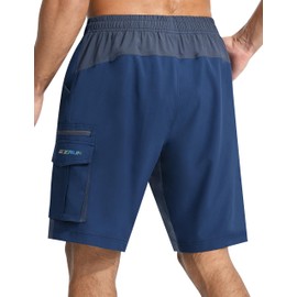 EZRUN Men's 3D Padded Mountain Bike Shorts Lightweight MTB Cycling Shorts (A-Navy,S)