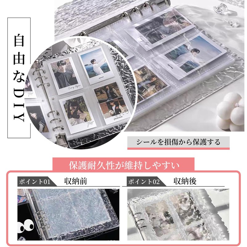 Coollooda Sealing Notebook, Clear, A5, 6-Hole Seal, Binder, Notebook, Acrylic