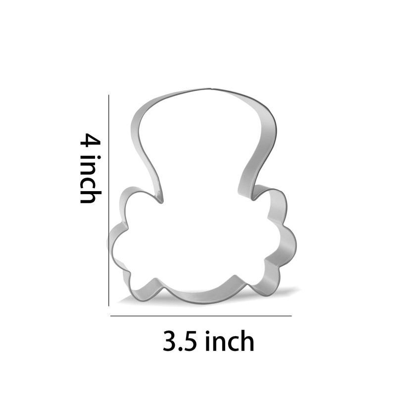 Keewah Christmas Nutcracker Face Cookie Cutter, 4”, Stainless Steel