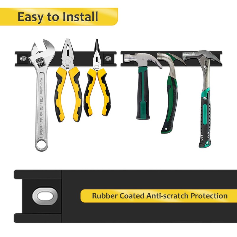 8' Heavy Duty Magnetic Tool Strip, 4 Pack Rubber Protected,