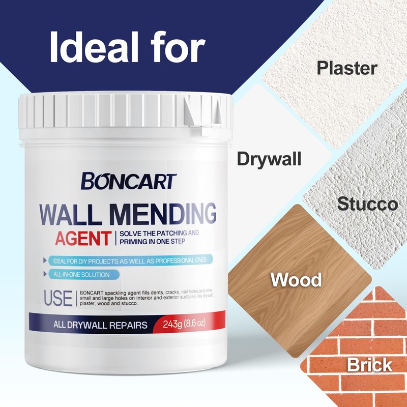 BONCART 8.6oz Drywall Patch Repair Kit - Professional All-in-1 Tool