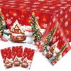 Christmas Table Cloth Rectangular Wipeable Clean,Red Colour Tablecloths,Xmas Square Oilcloth