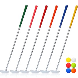 Liliful 6 Pcs Golf Putters for Men and Women Two Way Mini Golf Putter with 6 Golf Balls Kids Putter Bulk for Right Left Handed Golfers Detachable Golf Grip for Ages 9-12 Junior Adult (35 in)
