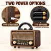 Retro Portable AM/FM/SW Radio with Bluetooth, AUX, TF Card, USB-C