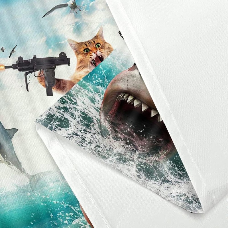 Funny Cat Shower Curtain for Bathroom, Cat Shower Curtains for