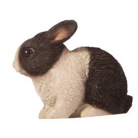 Vivid Arts baby dutch black & white rabbit 9.5cm x 11.5cm hollow resin