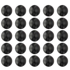 Cable Clips Cord Organizer, Attom Tech Multipurpose Cable Holder With Adhesive Pad Cord Management System, Desktop Cable Organizer for HDMI, Charging Cable, Ethernet, USB Cable (Black 25pcs)