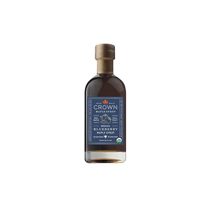 Crown Maple Blueberry Organic Maple Syrup, 8.5 Fl Oz, Pancakes,
