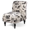 Armless Accent Slipper Chair Cover Slipcover,Stretch Spandex Printed Removable Non-Slip