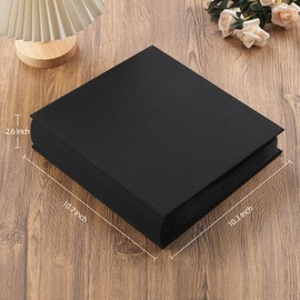 potricher Photo Album 8x10 160 Pockets Linen Cover 8x10 Photo Album, 8x10 Photo Picture Book for Family Wedding Anniversary Baby Vacation Black