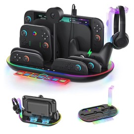 Switch 2 Pro & Switch 2 Joy-Con Cooling Charging Stand 【New 18-in-1 - Heat Dissipation & Storage & Charging Integrated】Tomistan Switch 2 Controller Charger with Cooling Fan for Switch 2 Console