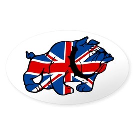 CafePress British Bulldog Union Jack Oval Sticker Oval Car Bumper Sticker