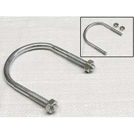 10MM x 50MM Zinc Plated 'U' Bolt with 2 Hex Nuts - Clamp Pipe Tube Marine