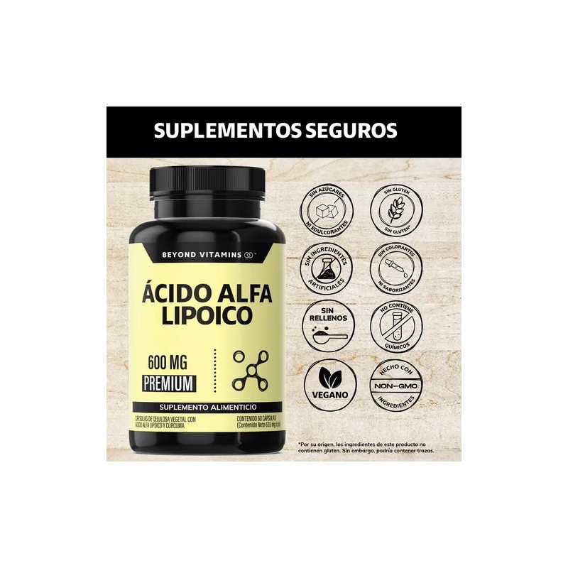 Beyond Vitamins | Ácido Alfa Lipóico (ala) 600mg Por Cápsula,