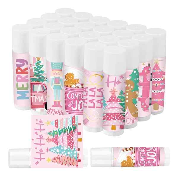 50 Pcs Christmas Lip Balm Bulk Lip Care Moisturizing and