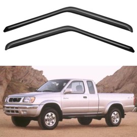 KPY Window Visor Compatible with Nissan Frontier Standard/King Cab 1998-2004, 2PC Rain Guard Side Window Vent Deflectors Tape-On Style, 1998 1999 2000 2001 2002 2003 2004