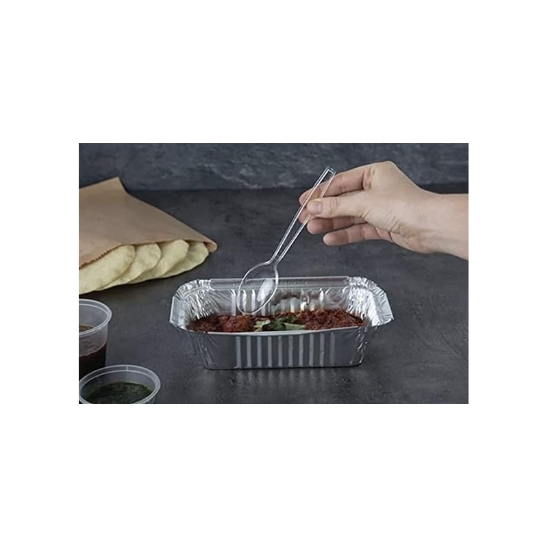 50 Clear Plastic Spoons Strong Heavy Duty Clear Plastic Spoons,