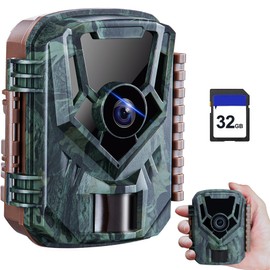 KJK Trail Camera, 36MP 2.7K Mini Game Camera with Night Vision Motion Activated Waterproof, 130°Wide-Angle Wildlife Camera 0.1s Trigger Time 3-Shot Burst, 2.0” HD TFT Screen Hunting Gifts for Men
