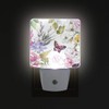 2 Pack Plug-in LED Night Light Lamp Watercolor Flowers and