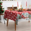 Rectangle Christmas Tablecloth 60x120 Inch, Farmhouse Red Snowman Snowflake Christmas