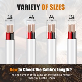 8 Gauge Duplex Marine Wire 8/2 Tinned Copper Electrical Cable Waterproof OFC Oxygen Free Copper Wire for Boat, RV, Camper, Trailer, Solar Outdoors (8 AWG, 20FT)