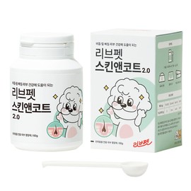 Live Pet Skin & Coat Dog Cat Skin Nutrient, 60g, Skin and Coat, 1 Piece / 리브펫 스킨앤코트 강아지 고양이 피부 영양제, 60g, 피부피모, 1개