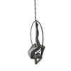Haute Collage Antique Silver Female Gymnast Acrobat on a Ring