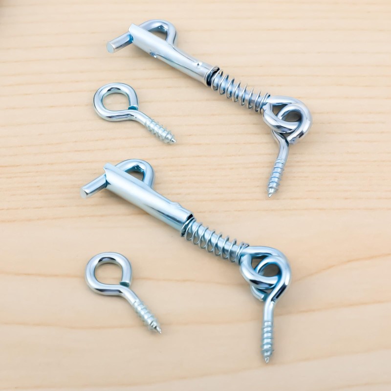 Safety Hook and Eye Latch, 6PCS Stainless Steel Spring Hook