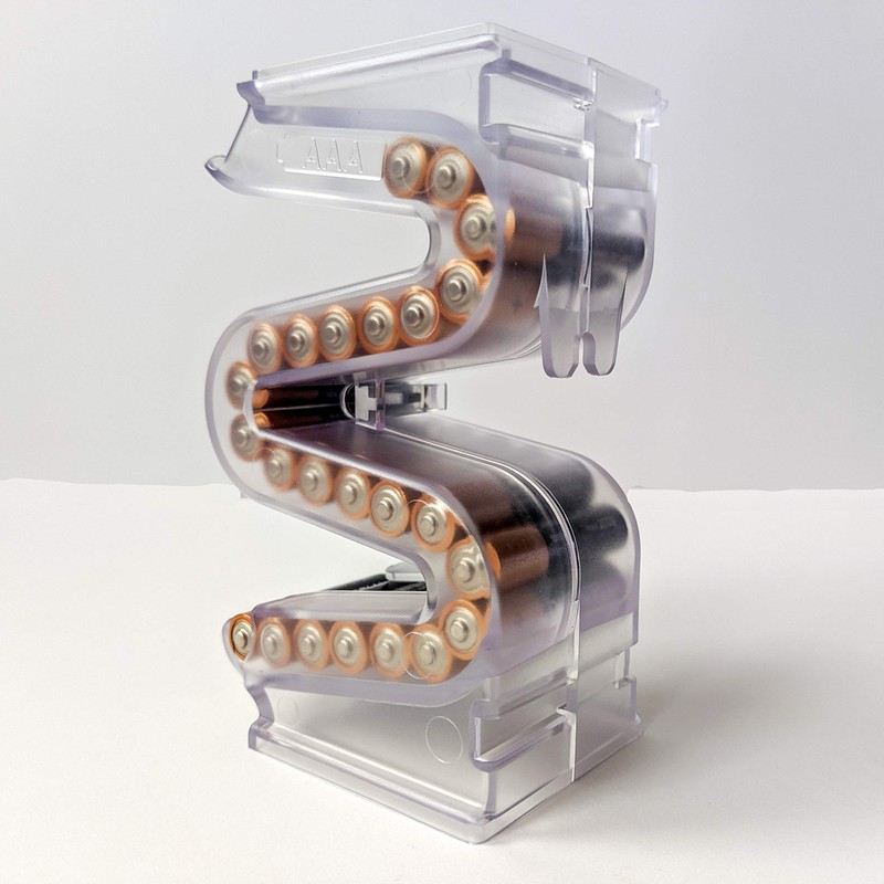 Battery Ladder (TM) Clear AAA Battery Holder/Storage - Vertical Organizer