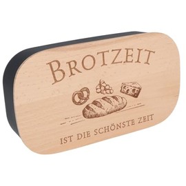 Spruchreif Plastic Lunch Box "Brotzeit" | Lunch Box with Engraving | Lunch Box for School & Work | Gift Idea for Children and Adults | BPA-Free | 18 x 12 x 6 cm