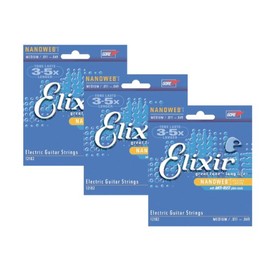 Elixir Strings Electric Guitar Strings with NANOWEB Coating (3 Pack)