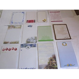 Just-A-Note Tablets (Set of 12,) Variety of sizes and designs, Average size: 5 1/2" x 7" (No envelopes)