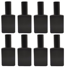 PimyRcyi 8PCS Square Glass Spray bottle,1.7oz Small Refillable Container with Fine Mist sprayer,Perfume bottle (50ml, Matte Black)