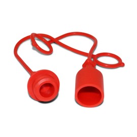 1/2″ Agricultural ISO 5675 (Pioneer Style) Hydraulic Male Dust Cap and Female Plug Cover Set (Red)