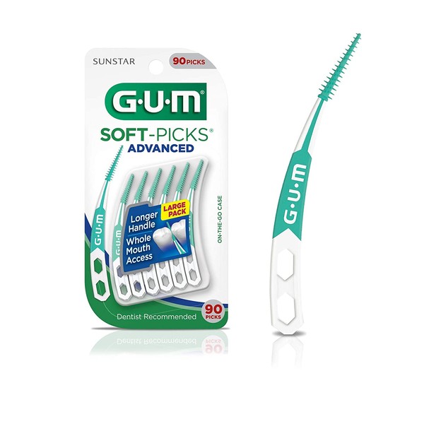GUM - 6505RW Soft-Picks Advanced Dental Picks, 90 Count (Pack of 4)