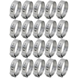 OCS Parts – Oetiker Ear Clamps 167 Series, 304 Stainless Steel, 19.8 mm Size, Pack of 20, Band Dimension 7 x 0.6 mm, Includes OCS Parts 2-Year Warranty