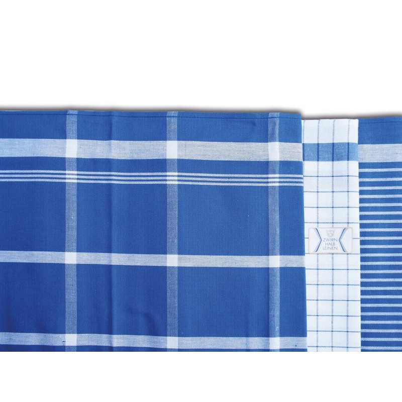 Ross 3x Exclusive Blue Half-Linen Tea Towels 50 x 70