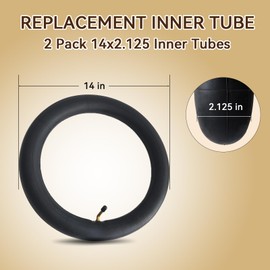 2 Pack 14x2.125 Inner Tube 14 Inch Bike Tubes with Angled Valve Stem for Electric Scooters, E-Bike Bicycle Tires Tube