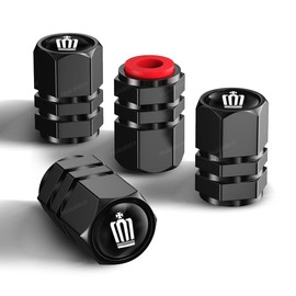 Crown Air Valve Cap, Set of 4, Suitable for Crown 17 Series, 18 Series, 20 Series, 20 Series, 200 Series, 210 Series, 220 Series, Tire Valve Cap, Aluminum, Automotive Dress Up Parts, High Strength,